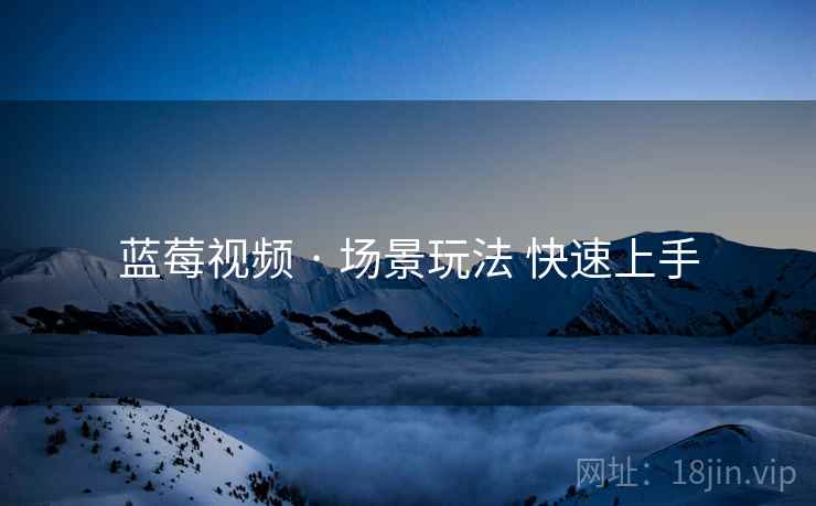 蓝莓视频 · 场景玩法 快速上手