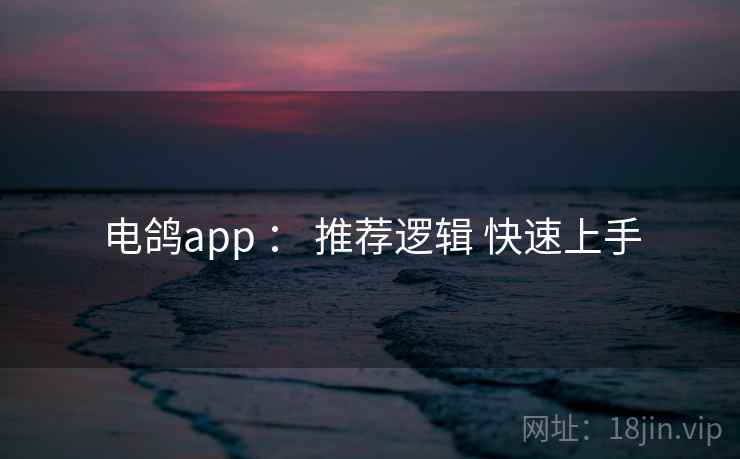 电鸽app ： 推荐逻辑 快速上手