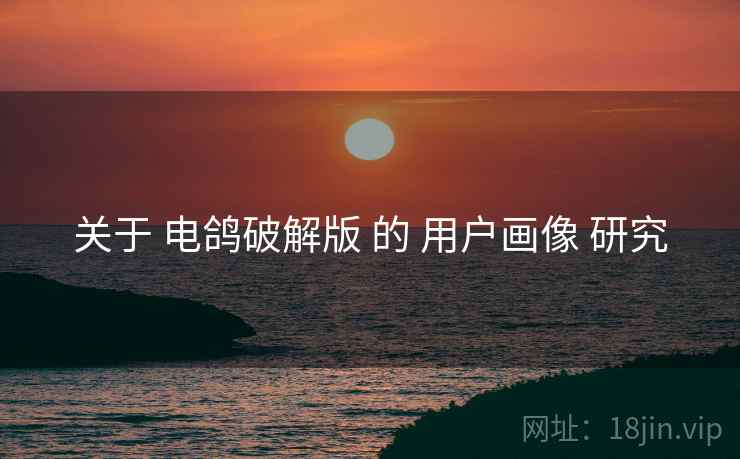 关于 电鸽破解版 的 用户画像 研究