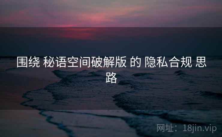 围绕 秘语空间破解版 的 隐私合规 思路